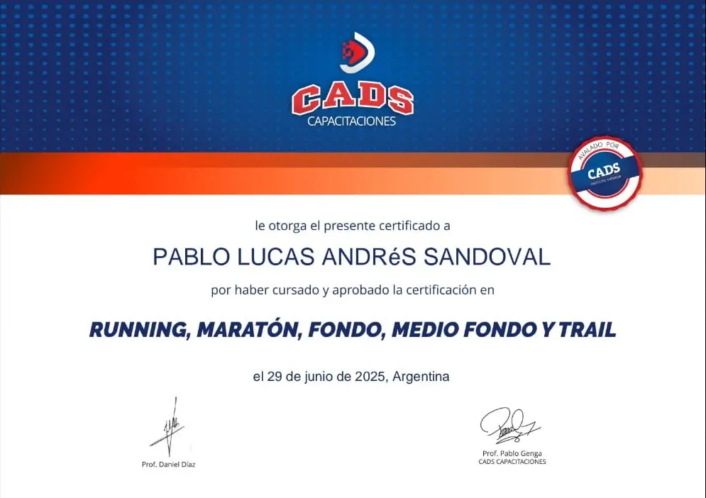 Certificación CADA - Pablo Sandoval